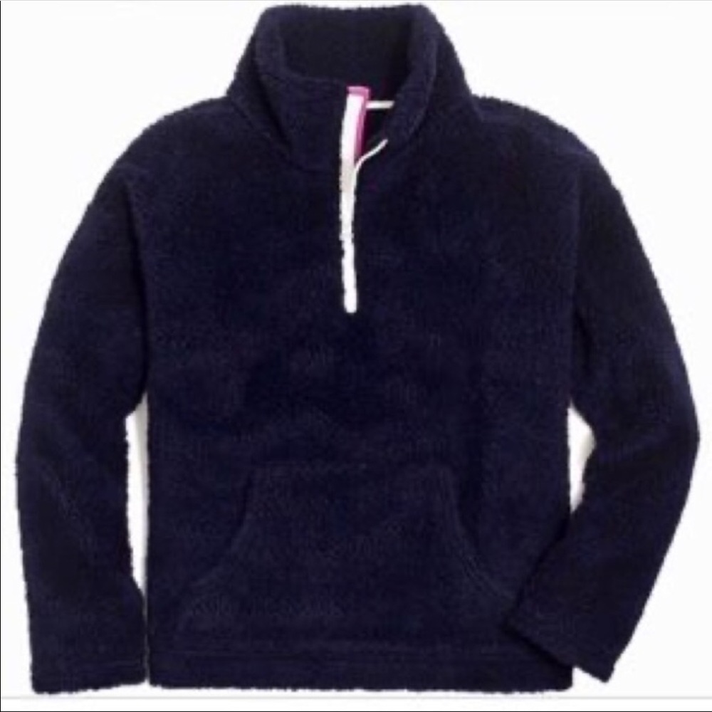 J.Crew Factory Navy Blue Sherpa Pullover